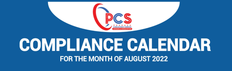 Compliance Calendar August 2022