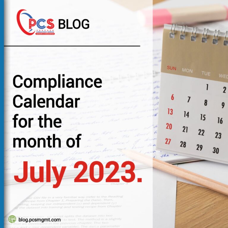 Compliance Calendar for the Month July 2023