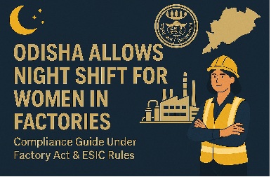 🌙 Odisha Allows Night Shift for Women in Factories: Compliance Guide Under Factory Act & ESIC Rules