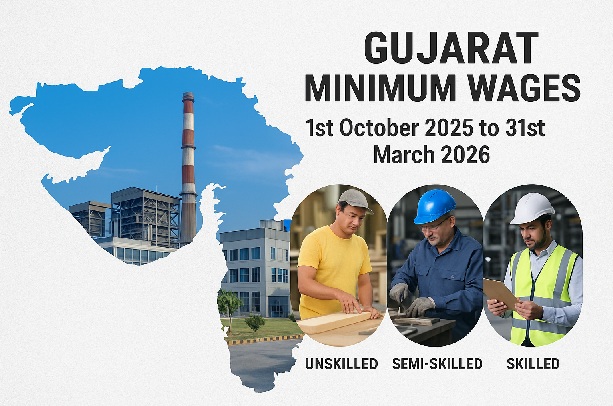 🏭 Gujarat Minimum Wages (Oct 2025 – Mar 2026): Latest Notification, Rates & Compliance Guide