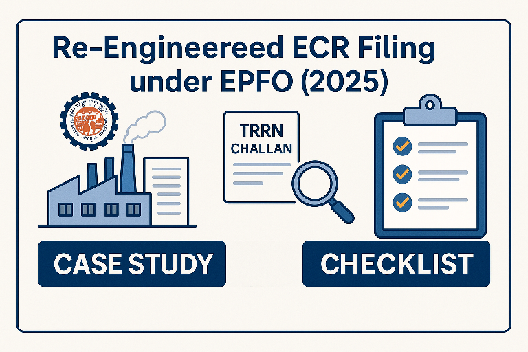 📘 EPFO’s Re-Engineered ECR System: Complete Guide for Employers (Comprehensive guide to EPFO’s Re-Engineered ECR system – filing process, Regular, Supplementary & Revised Returns, TRRN, penalties, FAQs, and compliance tips.)