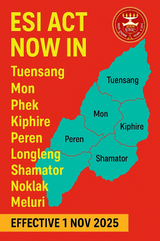 đ„ ESI Act Implemented in Nine Districts of Nagaland from 1 November 2025